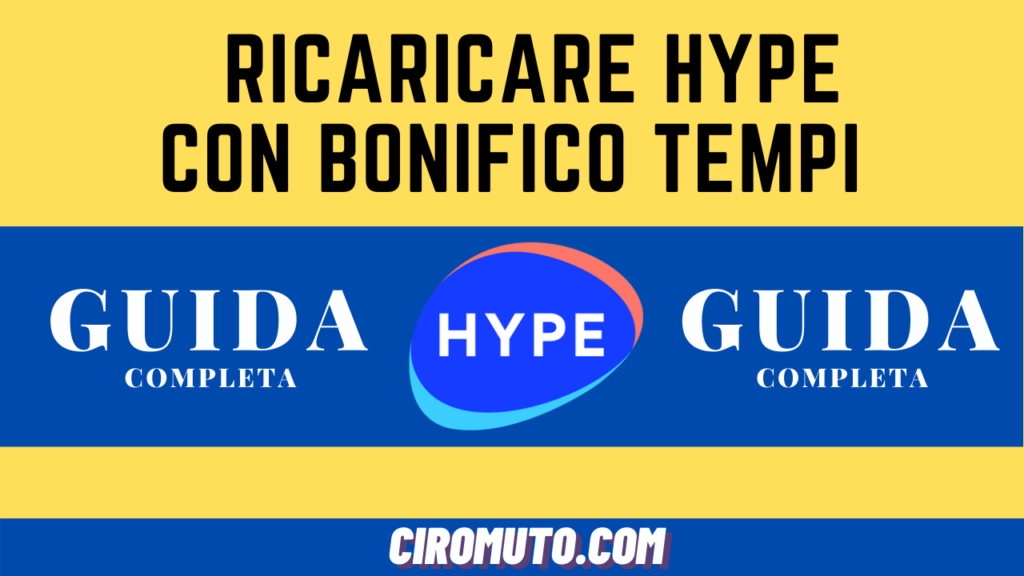 Ricarica hype con bonifico tempi