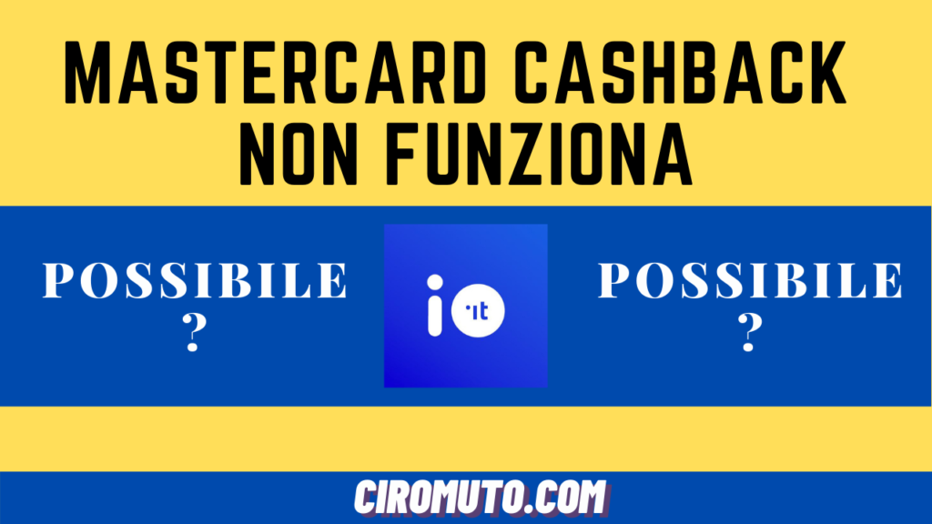 Mastercard cashback non funziona