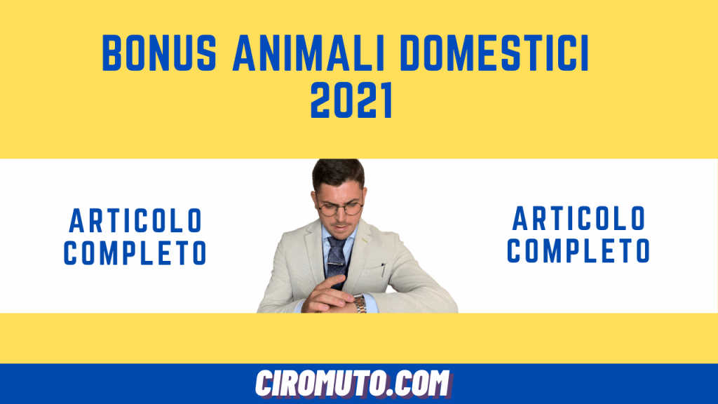 bonus animali domestici 2021