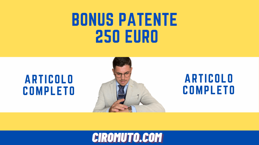 bonus patente 250 euro