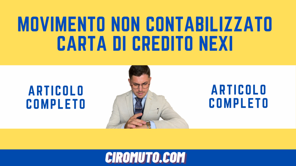 movimento non contabilizzato carta di credito nexi