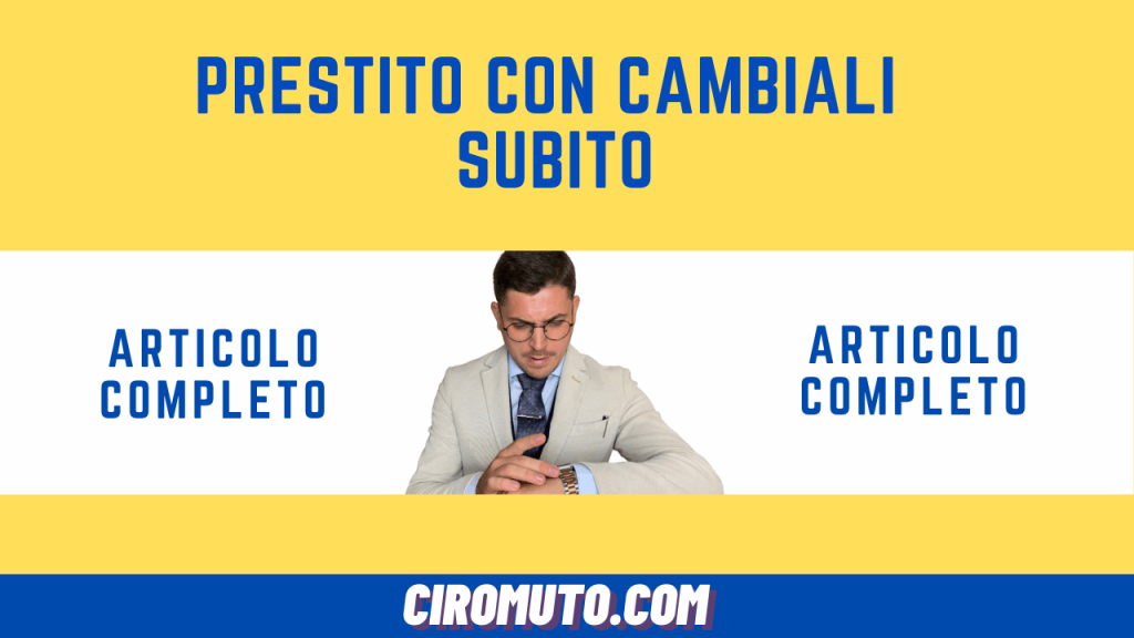 prestito con cambiali subito