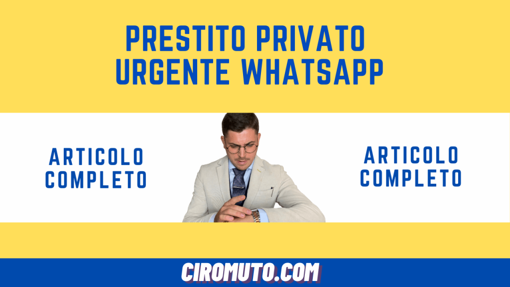 prestito privato urgente whatsapp