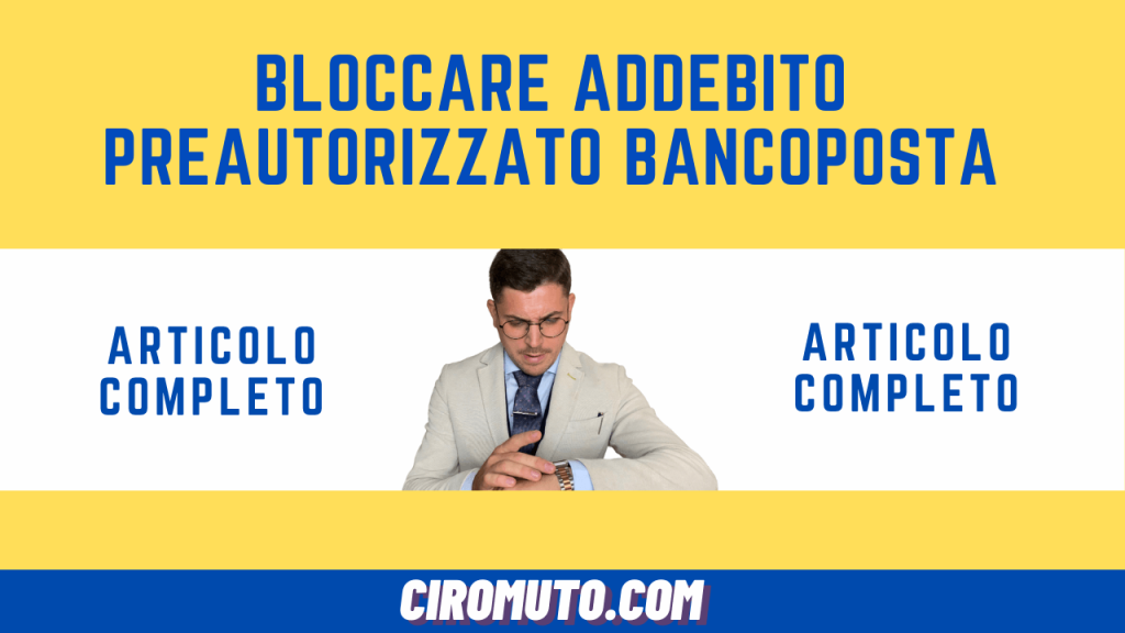 bloccare addebito preautorizzato bancoposta