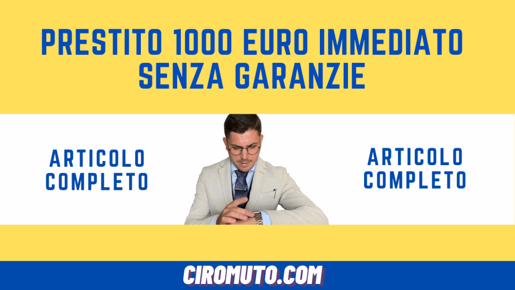 prestito 1000 euro immediato senza garanzie