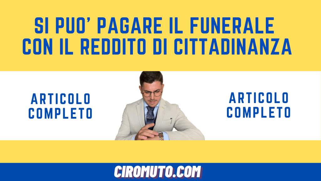 si può pagare il funerale con il reddito di cittadinanza