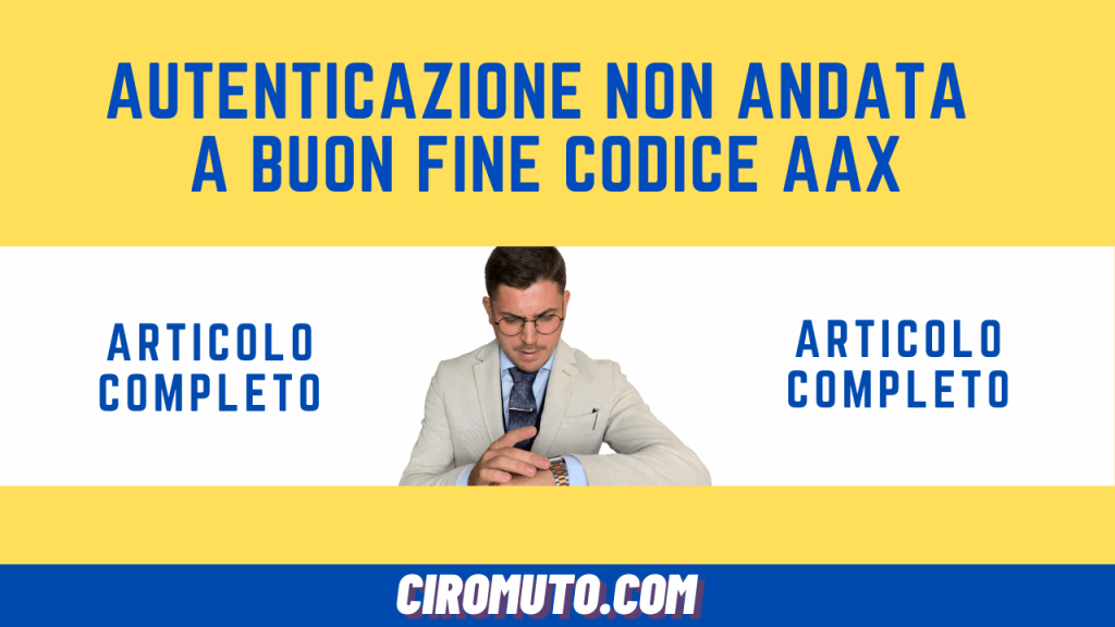 autenticazione non andata a buon fine codice aax