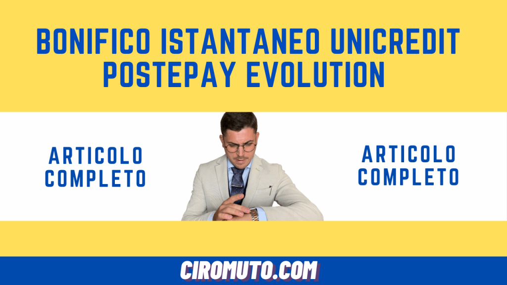 bonifico istantaneo unicredit postepay evolution