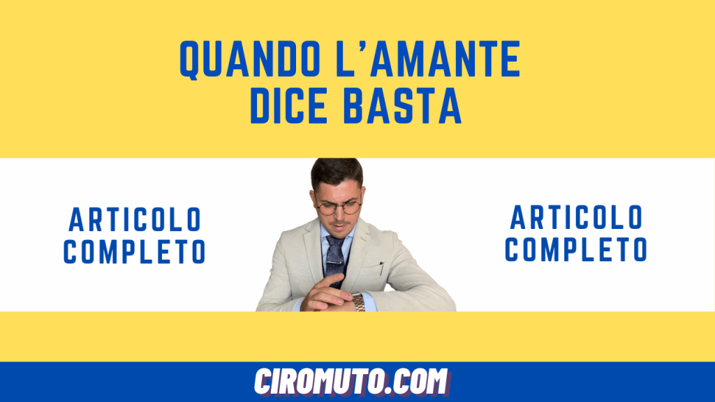 quando l'amante dice basta