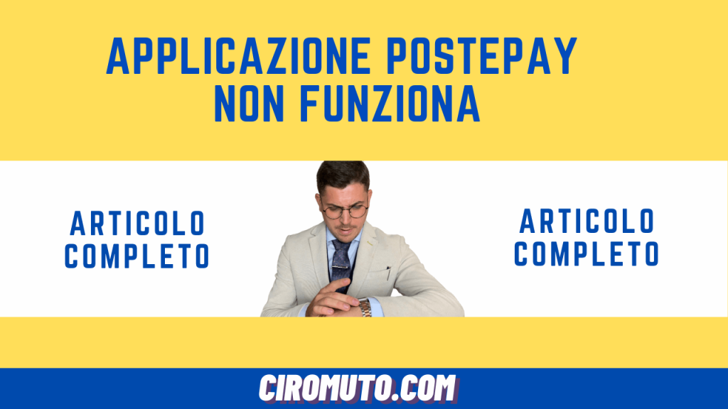 applicazione postepay non funziona