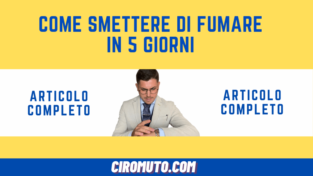 come smettere di fumare in 5 giorni 