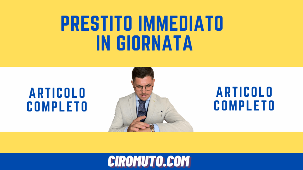 prestito immediato in giornata