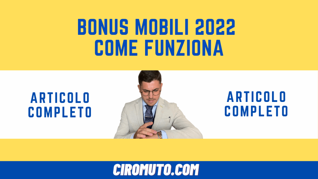 bonus mobili 2022 come funziona