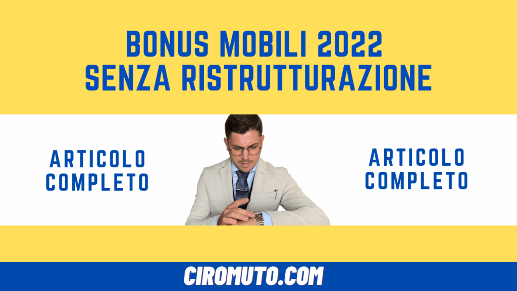 bonus mobili 2022 senza ristrutturazione