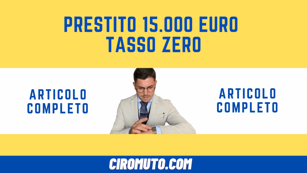 prestito 15.000 euro tasso zero