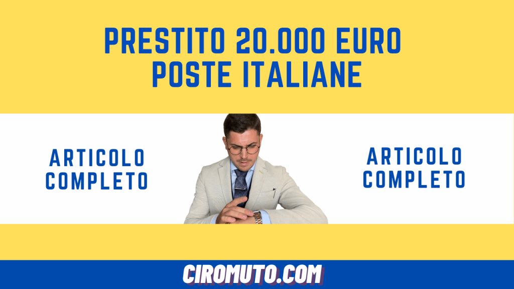 prestito 20.000 euro poste italiane