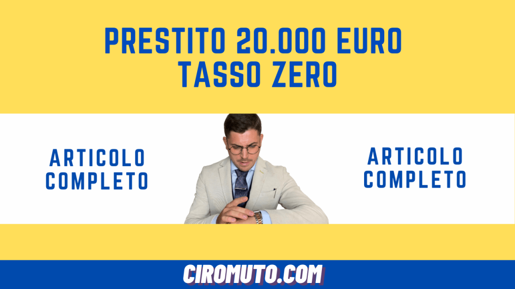 prestito 20.000 euro tasso zero