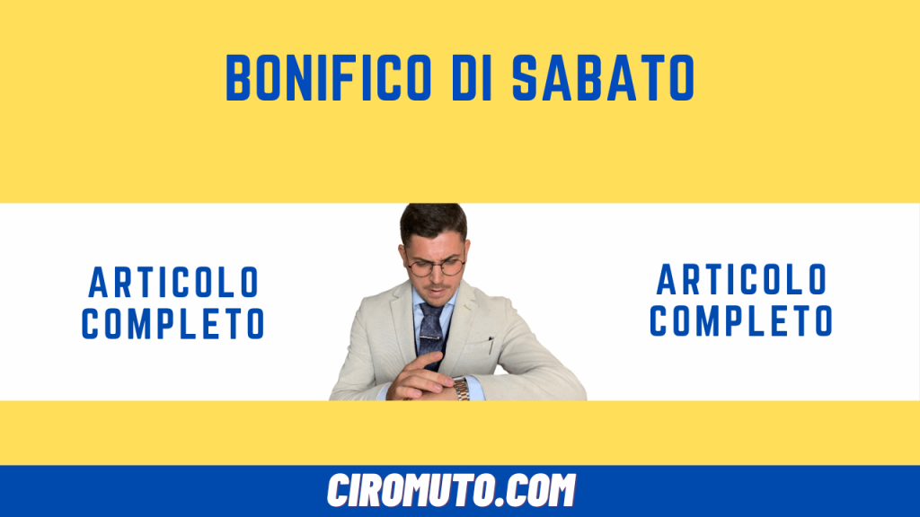 bonifico di sabato