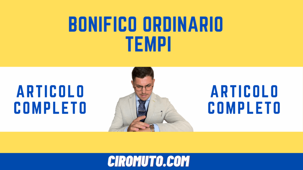 bonifico ordinario tempi