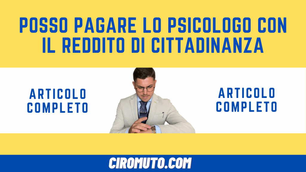 posso pagare lo psicologo con il reddito di cittadinanza