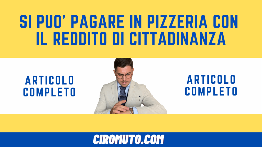 si può pagare in pizzeria con il reddito di cittadinanza