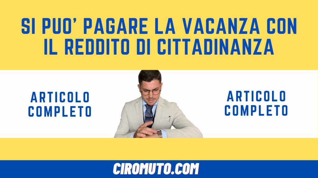 si può pagare la vacanza con il reddito di cittadinanza