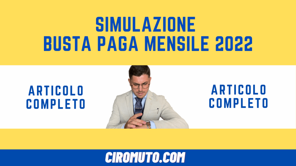 simulazione busta paga mensile 2022