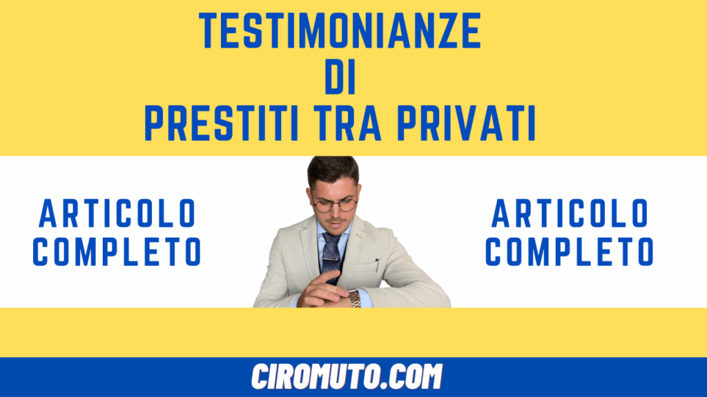 testimonianze di prestiti tra privati 