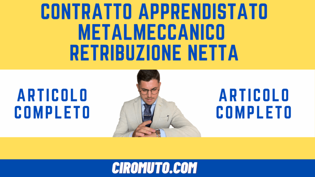 contratto apprendistato metalmeccanico retribuzione netta