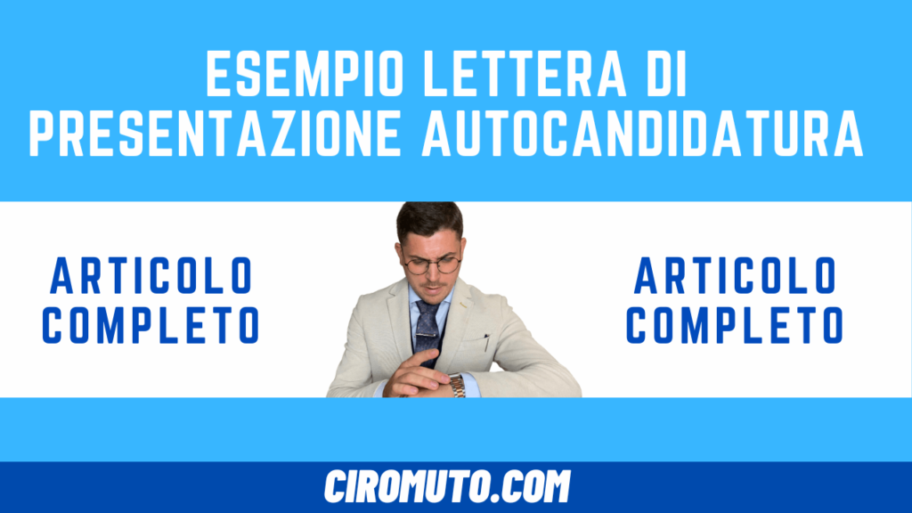 esempio lettera di presentazione autocandidatura