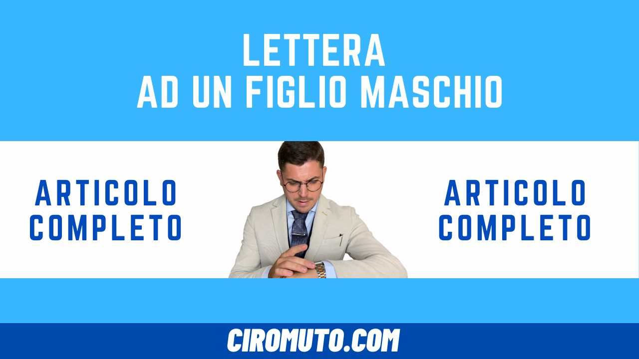 lettera ad un figlio maschio