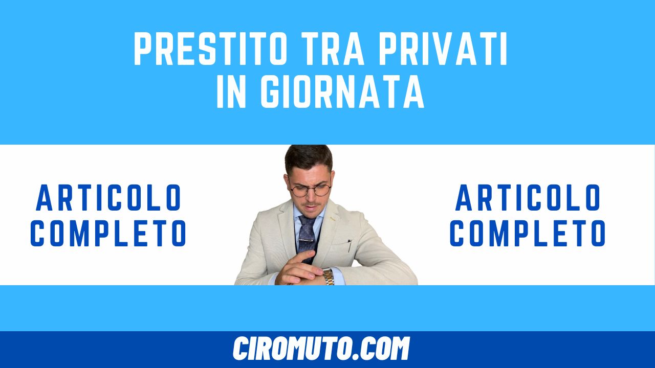 Prestito tra privati in giornata