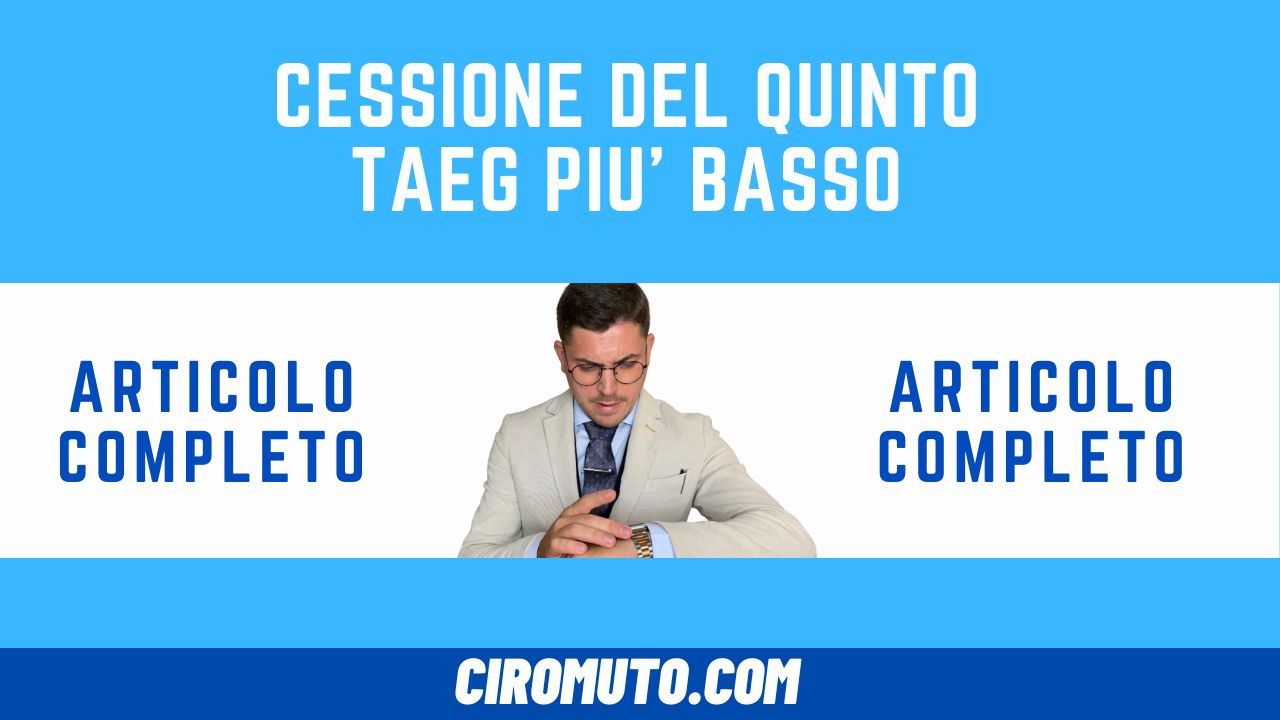 cessione del quinto taeg più basso