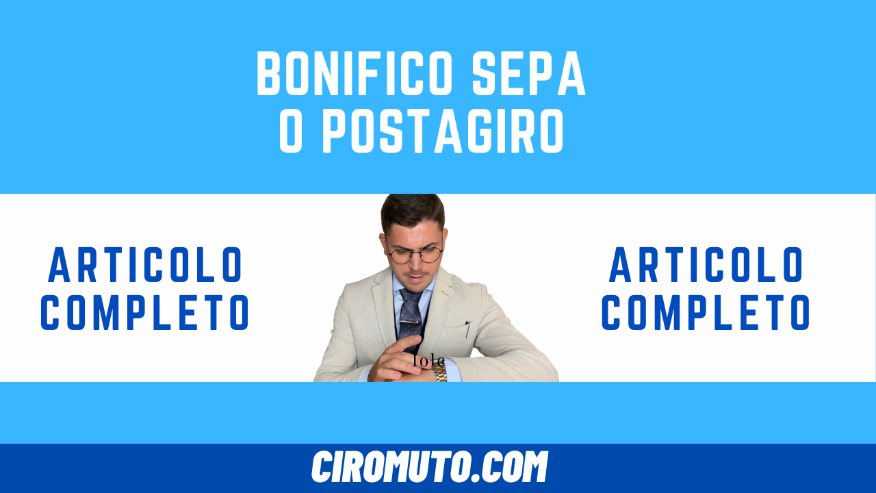 bonifico sepa o postagiro