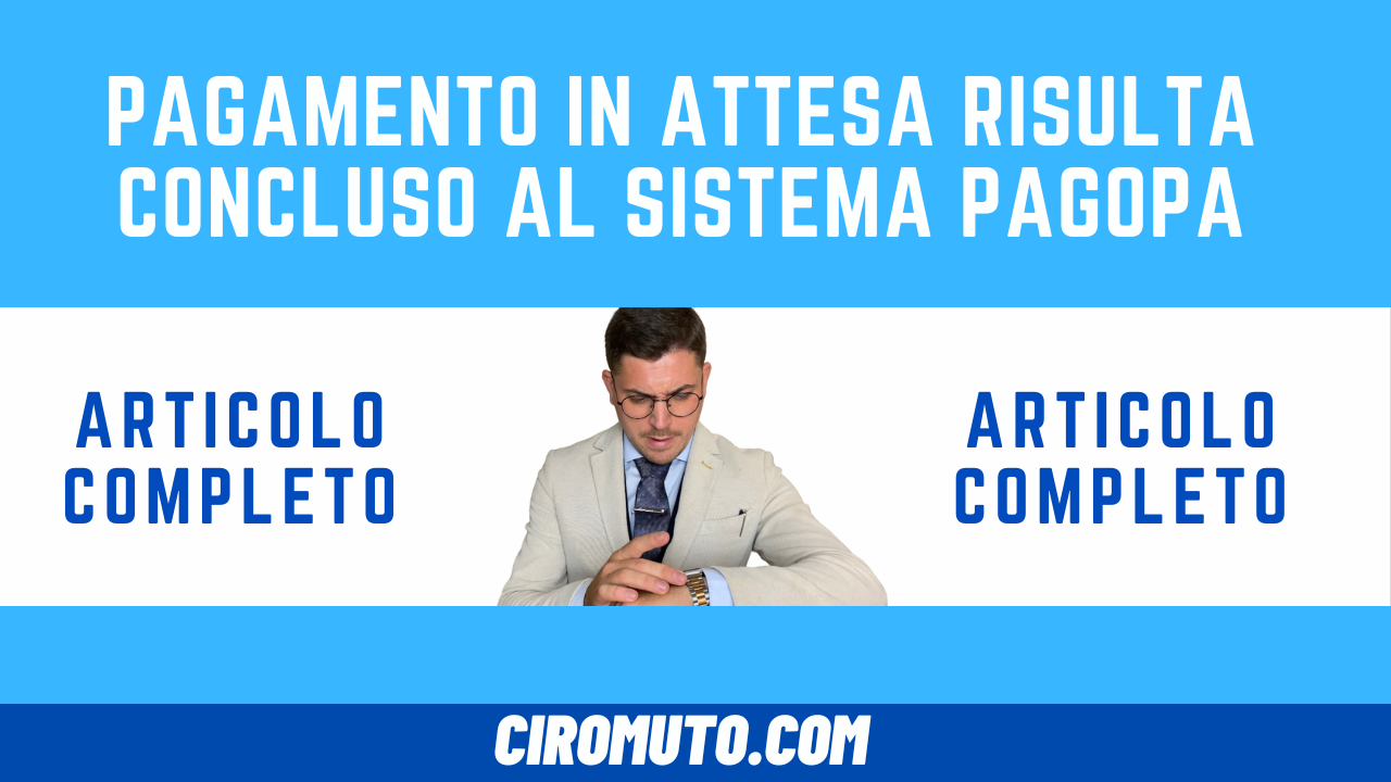 pagamento in attesa risulta concluso al sistema pagopa