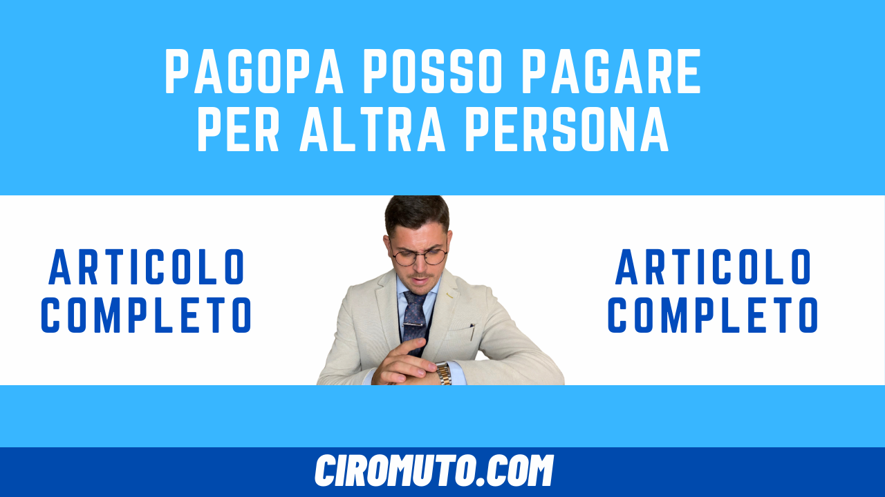 pagopa posso pagare per altra persona